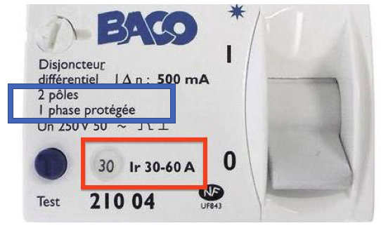 Disjoncteur différentiel 500 mA - BACO- inversion phase neutre réseau publique