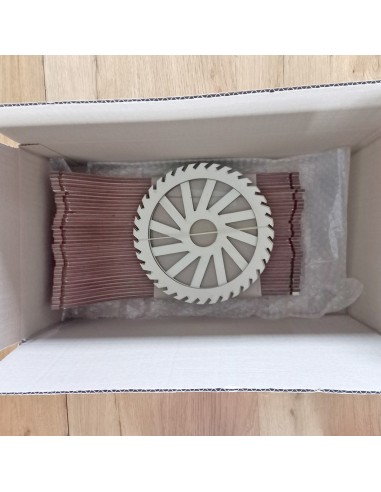 Suspension luminaire blindée en bois Baluka - Lames inclinées Geotellurique.fr - 24