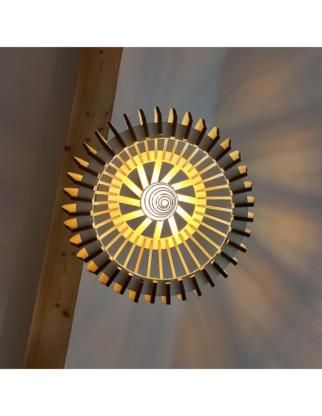 Suspension luminaire blindée en bois Baluka - Lames droites Geotellurique.fr - 5