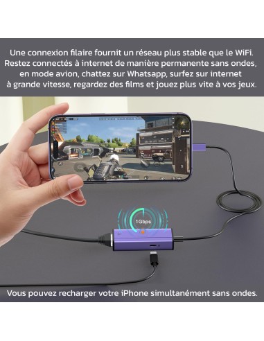 Kit réseau filaire ethernet Lightning pour iPhone, iPad, iPod Apple® Geotellurique.fr - 3