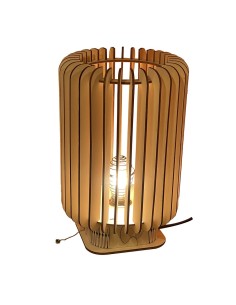 Lampe blindée en bois à poser grand format - Lames droites Geotellurique.fr - 1 2