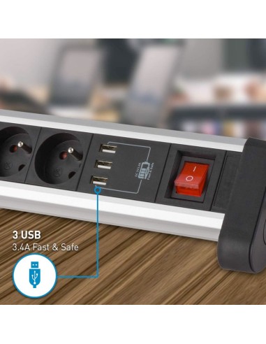 Multiprise blindée 3 prises + 3 ports USB 3.0 Geotellurique.fr - 4