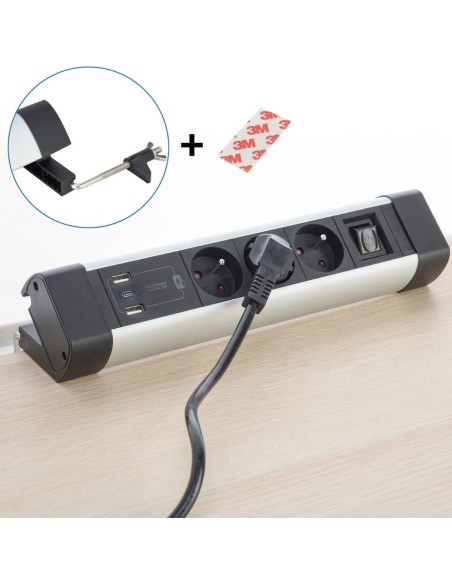Multiprise blindée  3 Prises + 3 USB (1 USB-C + 2 USB-3.0) Geotellurique.fr - 4