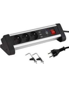 Multiprise blindée 3 prises + 3 ports USB-A 3.4A Geotellurique.fr - 1 2