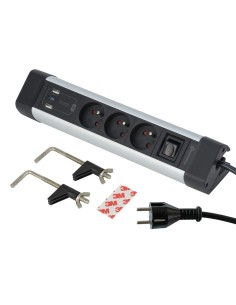 Multiprise blindée 3 prises + 3 ports USB 20W (1 USB-C + 2 USB-A QC 3.0) Geotellurique.fr - 1 2
