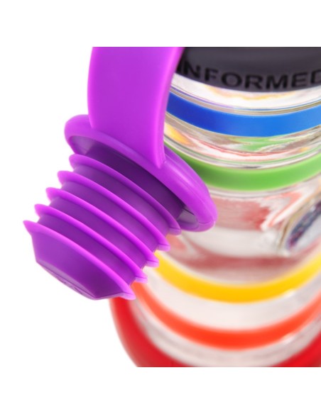 Gourde i9 revitalisante arc-en-ciel 7 Chakras 650mL  - bouteille i9 - bouteille i9 chakra - bouteille informee i9 - bouchon