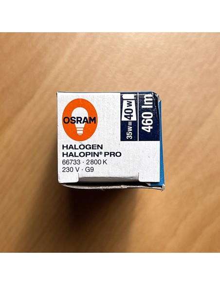 Ampoule G9 Halogène Osram 35W Equiv 40W, 460lm,  2700°K  - 3 Ampoule G9 Halogène Osram 35W Equiv 40W, 460lm,  2700°K  - 3