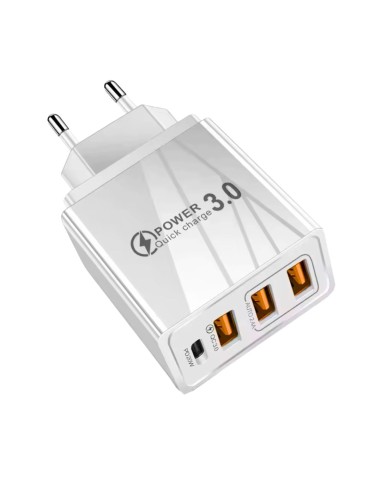 Adaptateur secteur USB-A/USB-C avec câble de mise à la terre, pour smartphone, lampe usb... Générique - 3