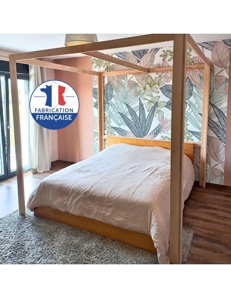 Structure de baldaquin en sapin pour lit 1 place Geotellurique.fr - 1 Structure de baldaquin en sapin pour lit 1 place Geotellurique.fr - 1