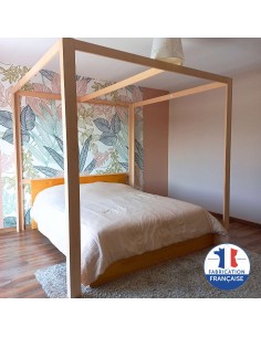 Structure de baldaquin en hêtre pour lit 2 places Geotellurique.fr - 1