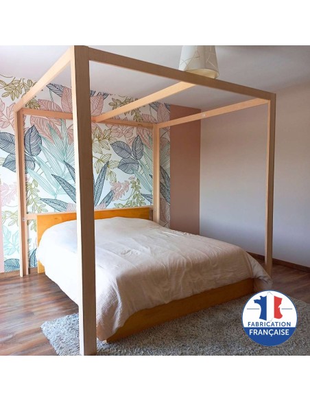 Structure de baldaquin en hêtre pour lit 2 places Geotellurique.fr - 1 Structure de baldaquin en hêtre pour lit 2 places Geotellurique.fr - 1