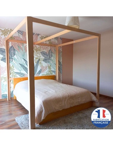 Structure de baldaquin en sapin pour lit 2 places Geotellurique.fr - 1