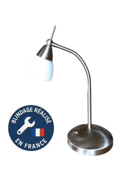 Lampe de bureau blindée en inox brossé IRONA Lampeblindée.fr - 1