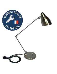 Lampe de bureau blindée en inox brossé TITANIA Lampeblindée.fr - 1
