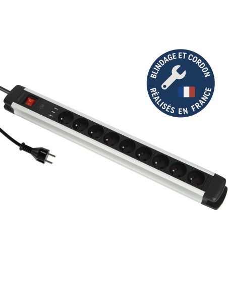 Multiprise blindée 9 prises + 3 ports USB-A 3.4A Geotellurique.fr - 1
