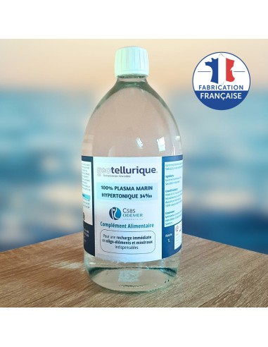 Eau de mer hypertonique et vivante - 1L Geotellurique.fr - 1