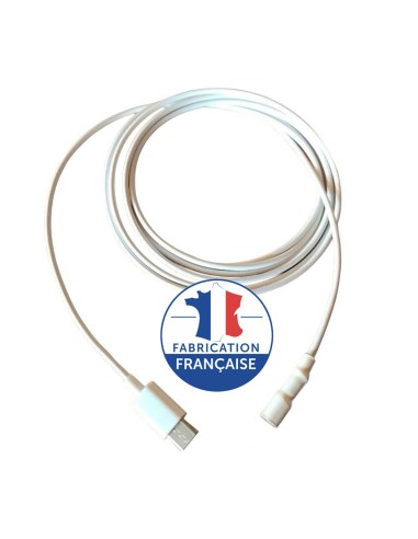 Câble USB-C blanc de mise à la terre à douille cylindrique Générique - 1