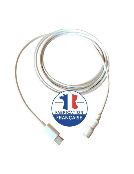 Câble USB-C blanc de mise à la terre à douille cylindrique Générique - 1