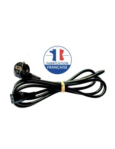 Câble blindé noir 2m souple de remplacement pour informatique Générique - 1