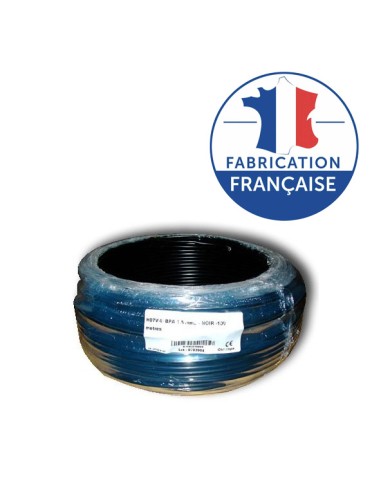 Fil blindé 1,5 mm² Noir pour installation électrique biocompatible - H07V-U - Bobine de 100m OMERIN - 1