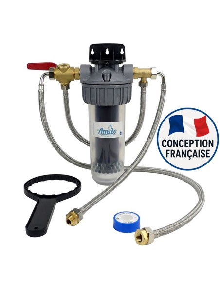 Filtre Amilo sous-évier avec bypass et kit de flexibles