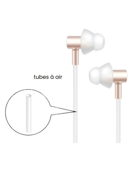 Oreillettes anti ondes ibrain à tube à air stéthoscopique FC32 - or rosé ibrain