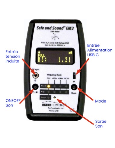 Mesureur basses fréquences professionnel - Safe & Sound EM3 SAFE LIVING TECHNOLOGIES - 8