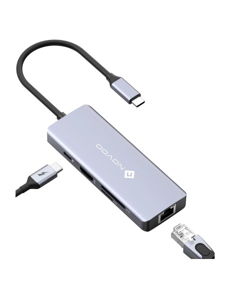 Hub USB-C 8 ports multifonctions RJ45 / ultra-portables & smartphones Geotellurique.fr - 1