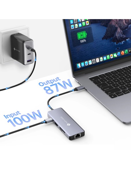Hub USB-C 8 ports multifonctions RJ45 / ultra-portables & smartphones Geotellurique.fr - 4