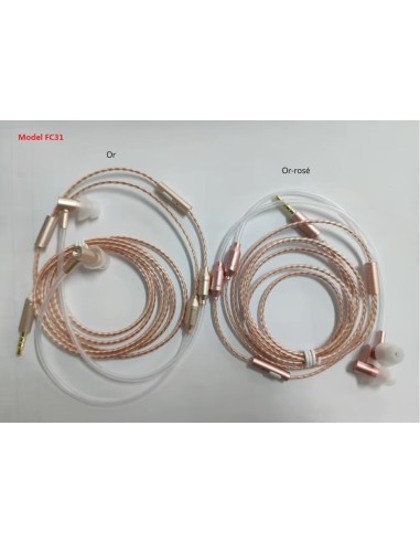 Oreillette anti ondes ibrain à tube à air sthétoscopique Or FC31-E -1