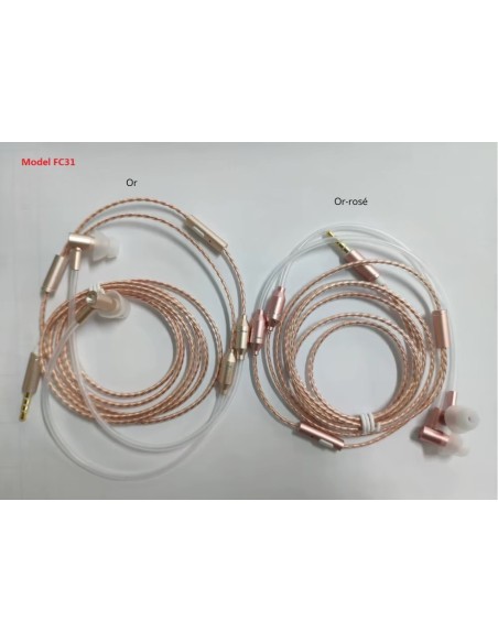 Oreillette anti ondes ibrain à tube à air sthétoscopique Or FC31-E -1