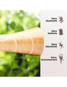 Mangobeat naturel zèbre 35 cm – Enceinte en bois et sans ondes Générique - 1 2