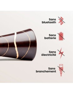 Mangobeat - Enceinte en bois de wengé zèbre - 35 cm - enceinte en bois - amplificateur de son en bois - manguebeat 2