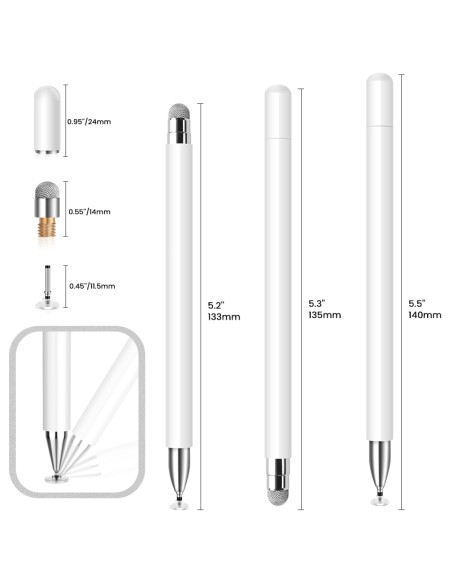 Stylet tactile passif et précis - anti-ondes - embout fibre et disque Générique - 2