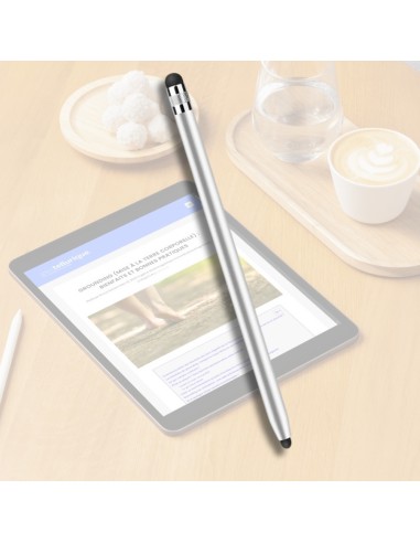 Stylet tactile passif blanc - sans ondes - embout caoutchouc