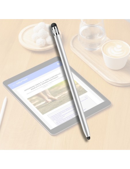 Stylet tactile passif blanc - sans ondes - embout caoutchouc