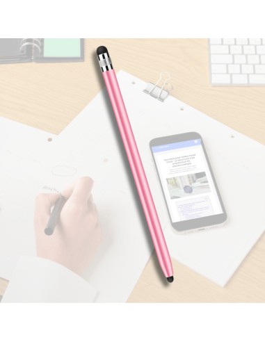 Stylet tactile passif rose - sans ondes - embout caoutchouc - 1