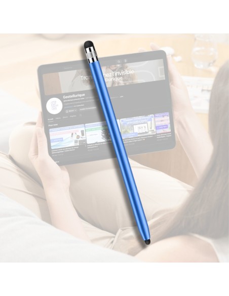 Stylet tactile passif bleu - sans ondes - embout caoutchouc - 1