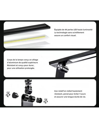 Lampe de bureau LED sans ondes rechargeable (4500 mAh) USB