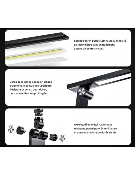 Lampe de bureau LED sans ondes rechargeable (4500 mAh) USB