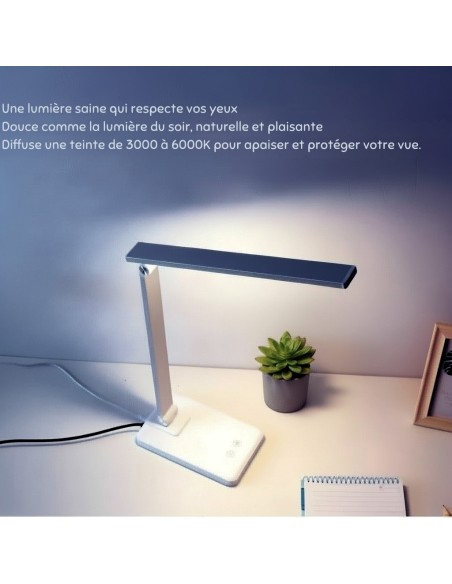 Lampe de bureau LED sans ondes rechargeable (4500 mAh) USB