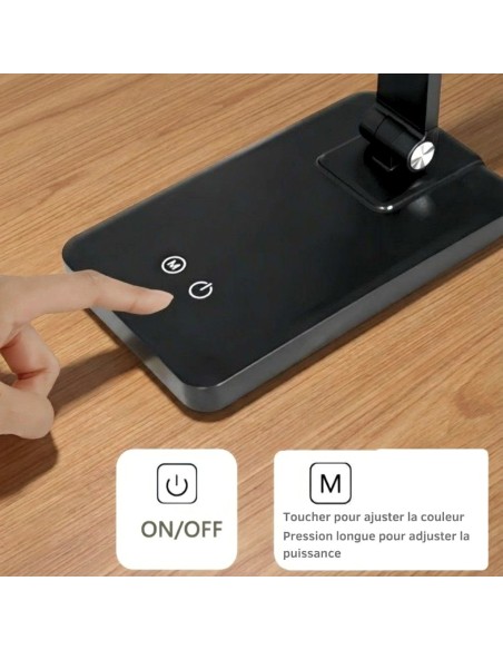 Lampe de bureau LED sans ondes rechargeable (4500 mAh) USB