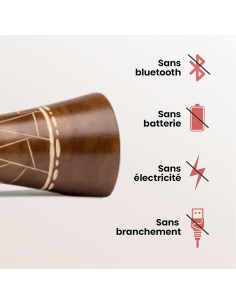 Enceinte en bois et sans ondes - Mangobeat® marron girafe 35 cm Générique - 1 2