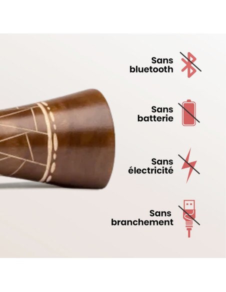 Enceinte en bois et sans ondes - Mangobeat® marron girafe 35 cm Générique - 2