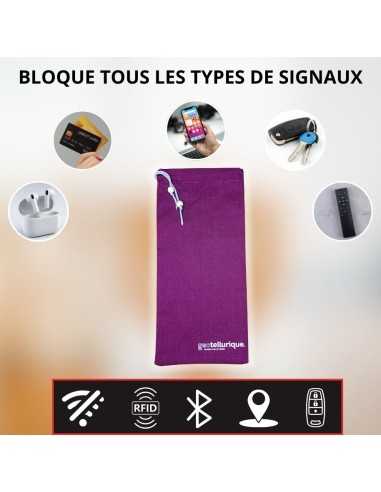 Pochette faraday en tissu pour smartphones et objets connectés - 5 coloris Générique - 14
