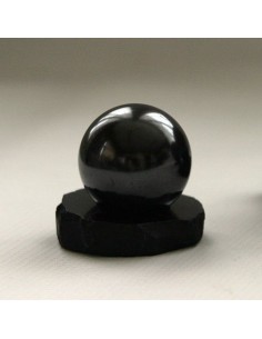 Sphère de shungite diamètre 3 cm + support (ondes localisées et protection personnelle)