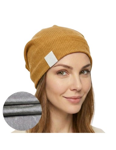 Bonnet anti-ondes style nid d'abeille - jaune