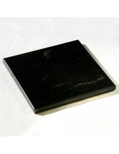 Plaque de Shungite 10 x 10 cm, pour neutraliser les ondes en apportant un rééquilibrage énergétique