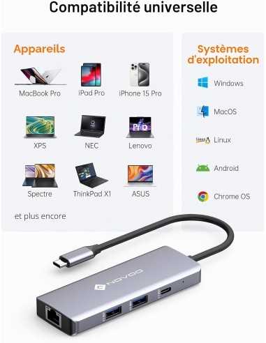 copy of Hub USB-C 8 ports multifonctions RJ45 / ultra-portables & smartphones Geotellurique.fr - 16