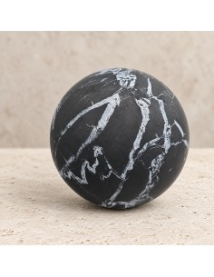 Sphère en shungite polie avec quartz 7 cm